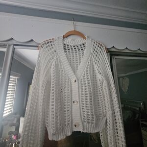 Boutique 9 Cream Open-Knit Cardigan